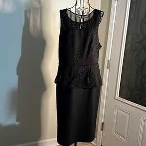 Lane Bryant Illusion Neck Peplum Dress